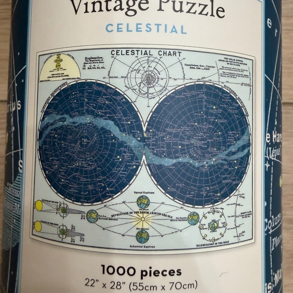 Cavallini & Co Celestial Vintage Puzzle 1000 Piece Astronomy Star Map 22x28